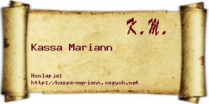 Kassa Mariann névjegykártya