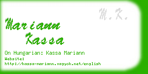 mariann kassa business card